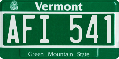 VT license plate AFI541