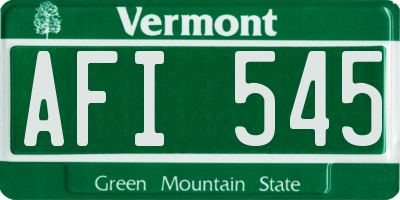 VT license plate AFI545