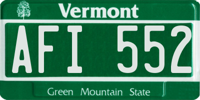 VT license plate AFI552
