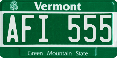 VT license plate AFI555