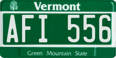 VT license plate AFI556