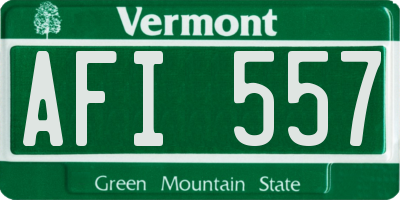 VT license plate AFI557