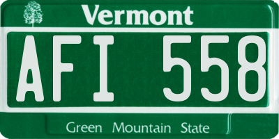 VT license plate AFI558