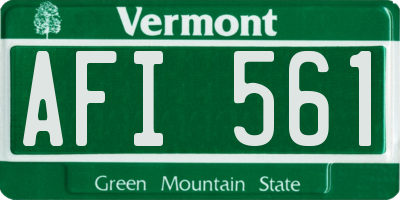 VT license plate AFI561