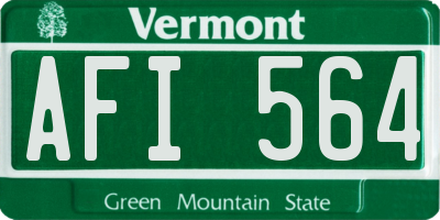 VT license plate AFI564
