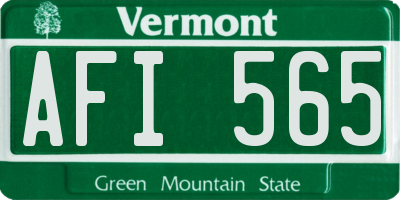 VT license plate AFI565