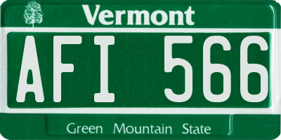 VT license plate AFI566