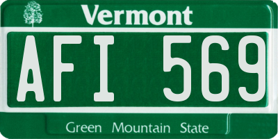 VT license plate AFI569