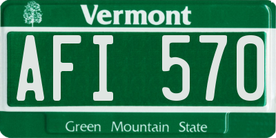 VT license plate AFI570