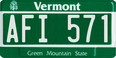 VT license plate AFI571