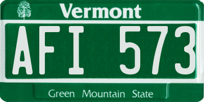 VT license plate AFI573