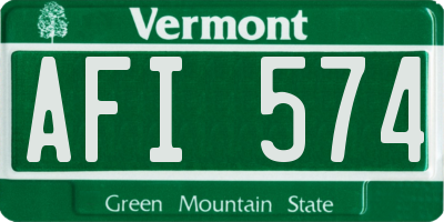 VT license plate AFI574