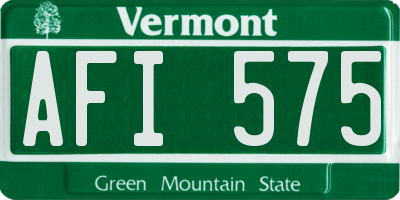VT license plate AFI575