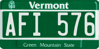 VT license plate AFI576