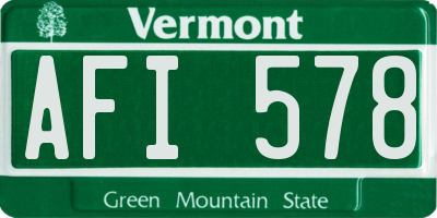 VT license plate AFI578