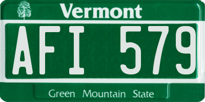 VT license plate AFI579
