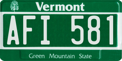 VT license plate AFI581