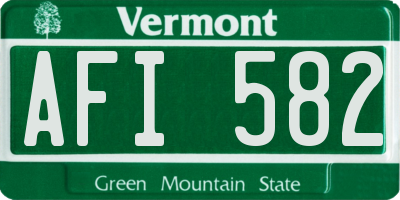 VT license plate AFI582