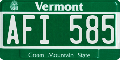 VT license plate AFI585