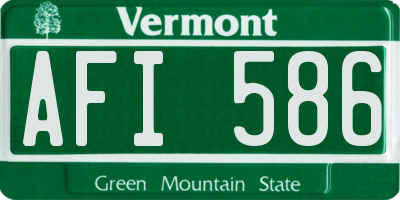 VT license plate AFI586