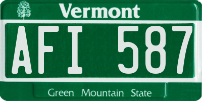VT license plate AFI587