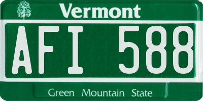 VT license plate AFI588