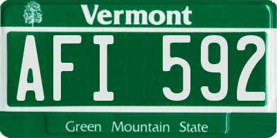 VT license plate AFI592