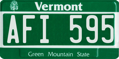 VT license plate AFI595