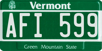 VT license plate AFI599