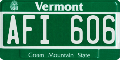 VT license plate AFI606