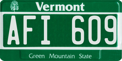 VT license plate AFI609