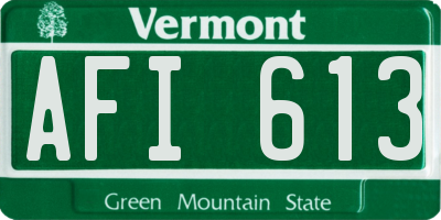 VT license plate AFI613