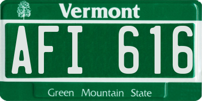 VT license plate AFI616