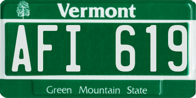 VT license plate AFI619