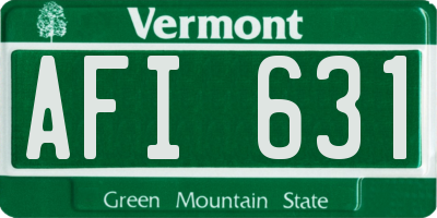 VT license plate AFI631