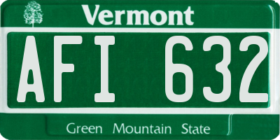VT license plate AFI632