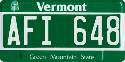 VT license plate AFI648