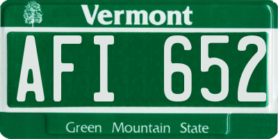 VT license plate AFI652
