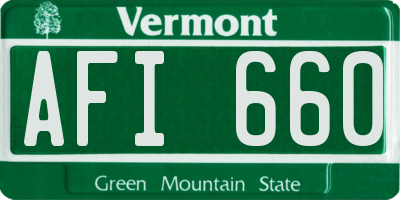 VT license plate AFI660