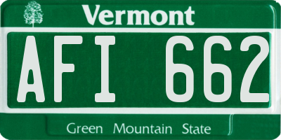 VT license plate AFI662