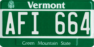 VT license plate AFI664