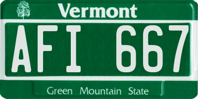 VT license plate AFI667
