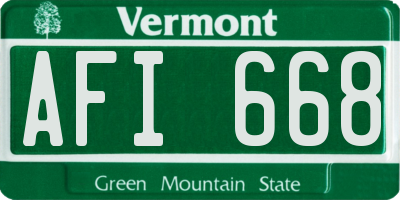 VT license plate AFI668