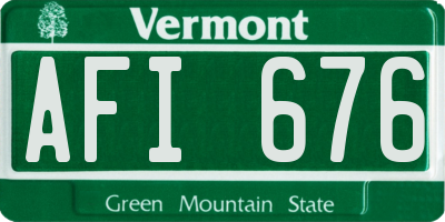 VT license plate AFI676