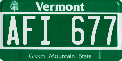 VT license plate AFI677