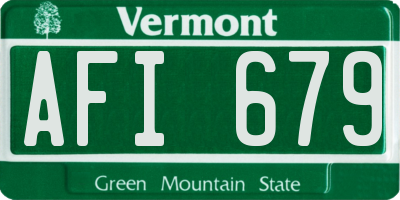 VT license plate AFI679