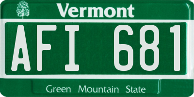 VT license plate AFI681