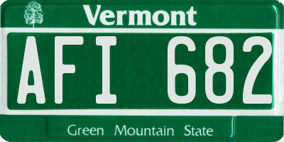 VT license plate AFI682