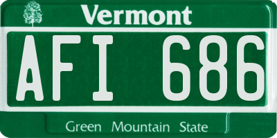 VT license plate AFI686