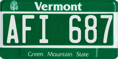 VT license plate AFI687